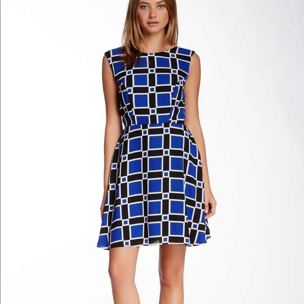 Single Retro Print Fit & Flare Dress